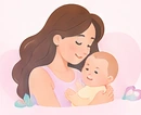 Anne ve çocuk illüstrasyonu